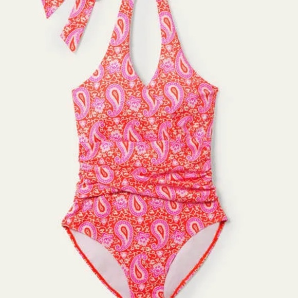 NWT Boden Levanzo Ruched Halter Swimsuit, size US 6R - Picture 5 of 8